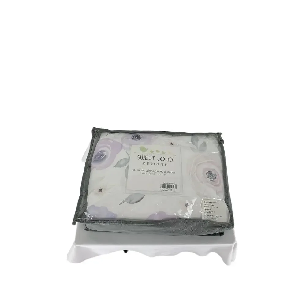 Sweet JoJo Designs Watercolor Floral Lavender Baby Nursery Crib Bedding 4 Piece